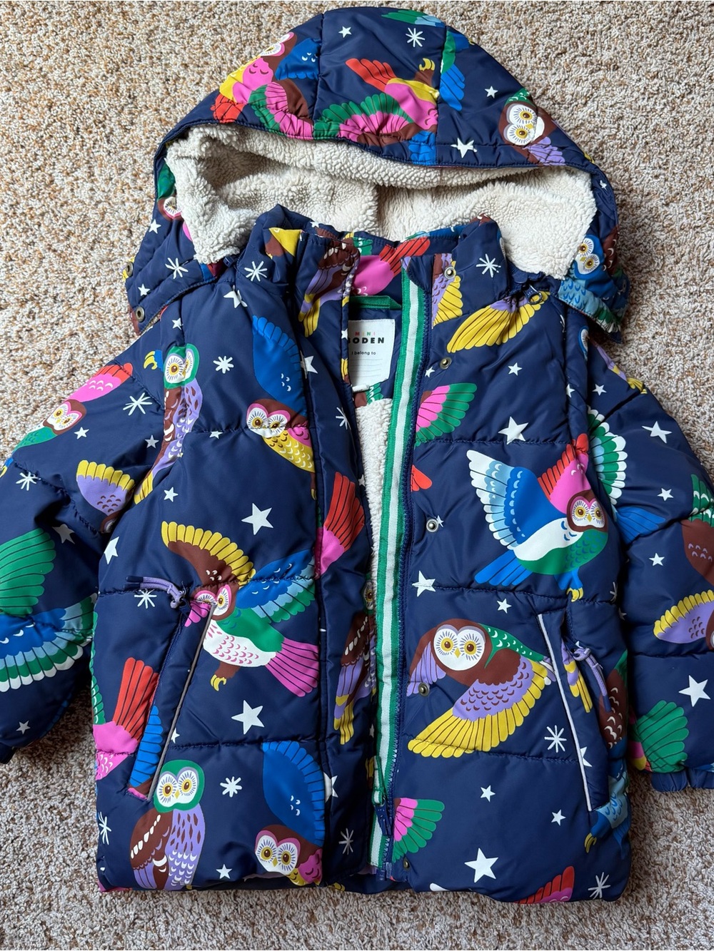 Mini Boden super cozy girl winter coat jacket 5-6Y